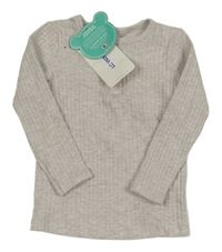 Nové - Béžové žebrované triko LC Waikiki