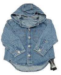 Nové - Modrá rifľová košeľová bunda s kapucňou Dunnes