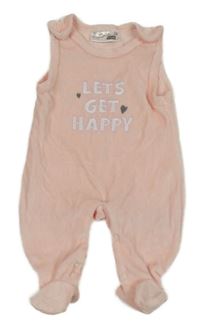 Světlerůžové sametové dupačky s nápisom Ergee