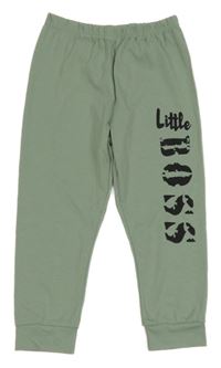 Světlekhaki tepláky s nápisom