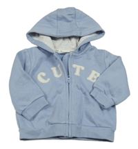 Svetlomodrá prepínaci mikina s nápisom a kapucňou River Island