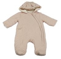 Svetloružová bavlnená zateplená kombinéza s kapucňou George