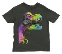 Tmavošedé triko s dinosaurem Next