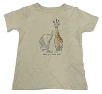 Smetanové tričko se zvířátky George 