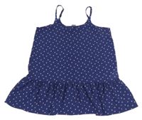 Tmavomodrá srdíčkovaná peplum tunika Y.F.K.