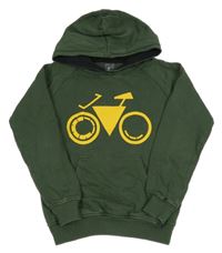Khaki mikina s bicyklom a kapucňou Cube