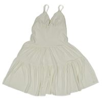 Bílé žebrované šaty Shein