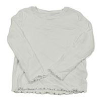 Biele rebrované tričko s kroucenými lemy Primark