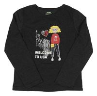 Antracitové tričko s dievčatkom Kiabi