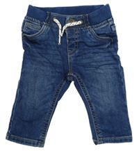 Tmavomodré teplákové rifle s úpletovým pasom C&A