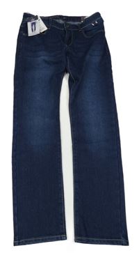 Nové - Tmavomodré teplákové slim fit rifle Tiffosi