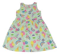 Svetlozelené bavlnené šaty so zmrzlinami H&M
