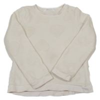 Smotanová plyšová mikina so srdiečkami H&M