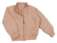 Broskvová šusťáková zateplená bunda H&M