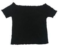Čierne žabičkové crop tričko PRIMARK