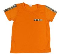 Oranžovo-kockované tričko SHEIN