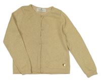 Béžovo-zlatý melírovaný prepínaci sveter H&M