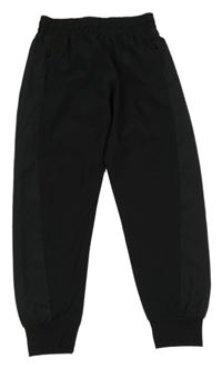 Černé cuff šusťákové kalhoty Denim Jeans&Casuals