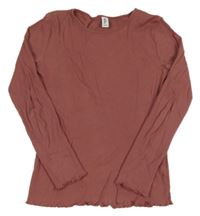 Čokoládové žebrované triko YIGGA