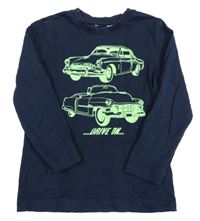 Tmavomodré triko s auty 