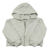 Svetlosivá melírovaná prepínaci oversize crop mikina s kapucňou Matalan