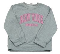 Sivá melírovaná mikina s nápismi