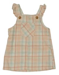 Kockované teplákové šaty s vreckom a volánikmi Nutmeg