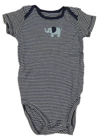 Tmavomodro-bílé pruhované body se sloníkem carter's