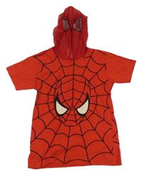 Červené tričko se Spider-manem a síťovanou kapucí 