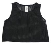 Čierny sieťovaný crop top C&A