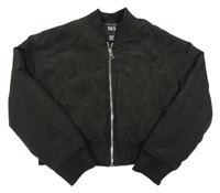 Černý šusťákový zateplený crop bomber New Look