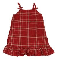 Červeno-biele kockované šaty s mašľami H&M