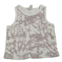 Starorůžovo-bílý batikovaný froté top H&M