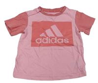 Růžovo-starorůžové tričko s logem Adidas
