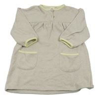 Béžové úpletové šaty s vreckami a gombíkmi Zara