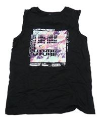 Čierne tielko s potlačou a nápisom F&F