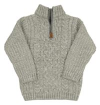 Svetlosivý melírovaný vlnený sveter Next