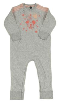 Světlešedý melírovaný teplákový overal s Mickeym Adidas