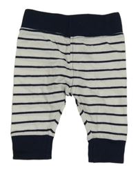 Bielo-tmavomodré pruhované ľahké tepláky Dopodopo