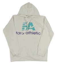 Biela mikina s nápisom a kapucňou