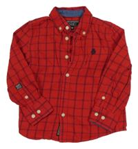 Červeno-černá kostkovaná košile C&A