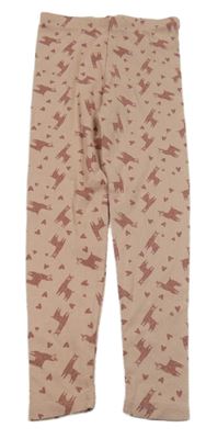 Staroružové rebrované legíny s lamami a srdiečkami Identic Nature