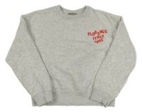 Svetlosivá melírovaná mikina s nápisom Matalan