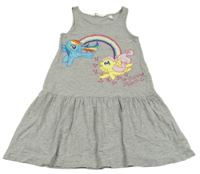 Sivé melírované bavlnené šaty s My Little Pony H&M