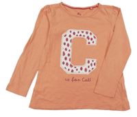 Korálové tričko s písmenem Lupilu