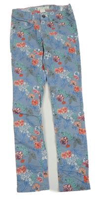 Modré květované skinny rifle H&M