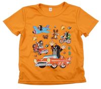 Oranžové sportovní tričko s Krtečkem a přáteli