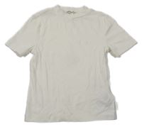 Smotanové rebrované crop tričko Tom Tailor