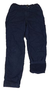 Tmavomodré zateplené rifle Uniqlo
