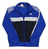 Modro-tmavomodro-biela športová prepínaci mikina s logom Adidas